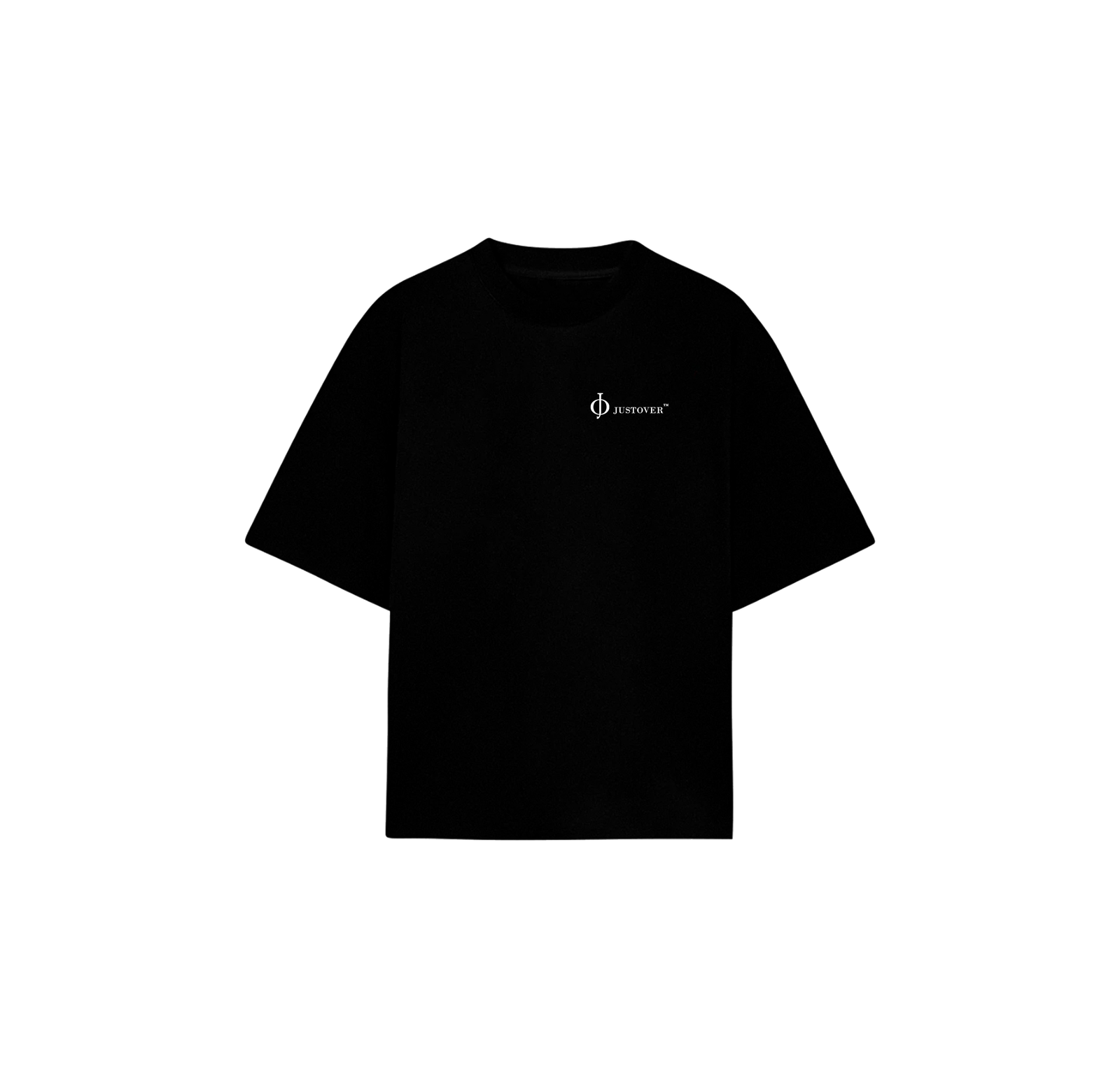 playera negra enfrente correccpion JustOver studios negra