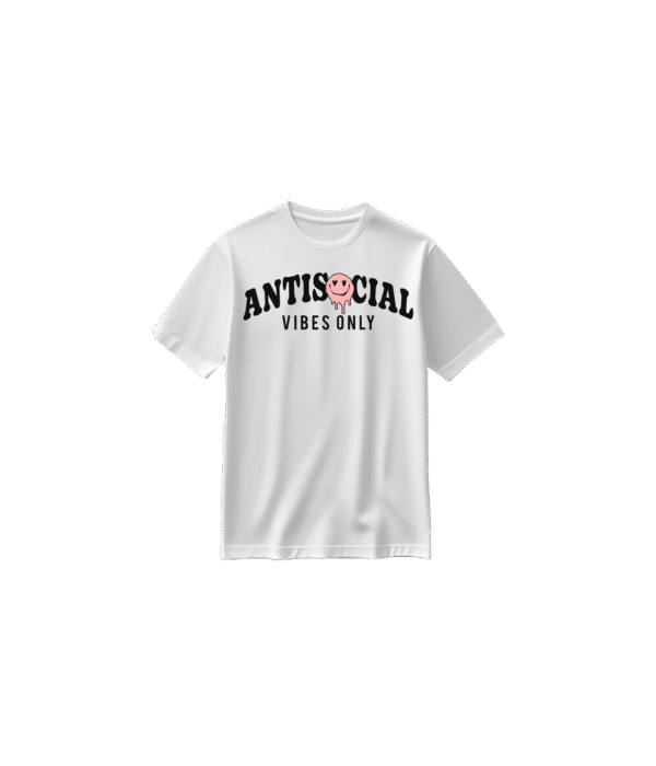 Playera corte regular antisocial vibes only