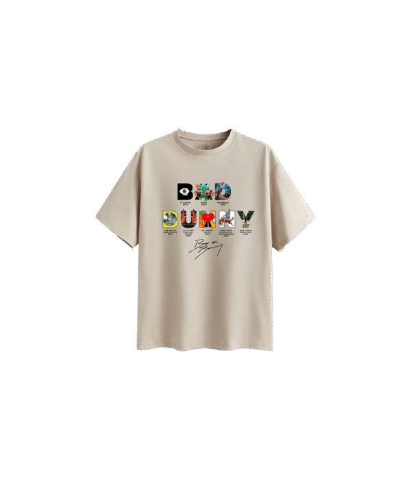 playera corte regular badbunny Playera Beige corte regular Bad Bunny albumes